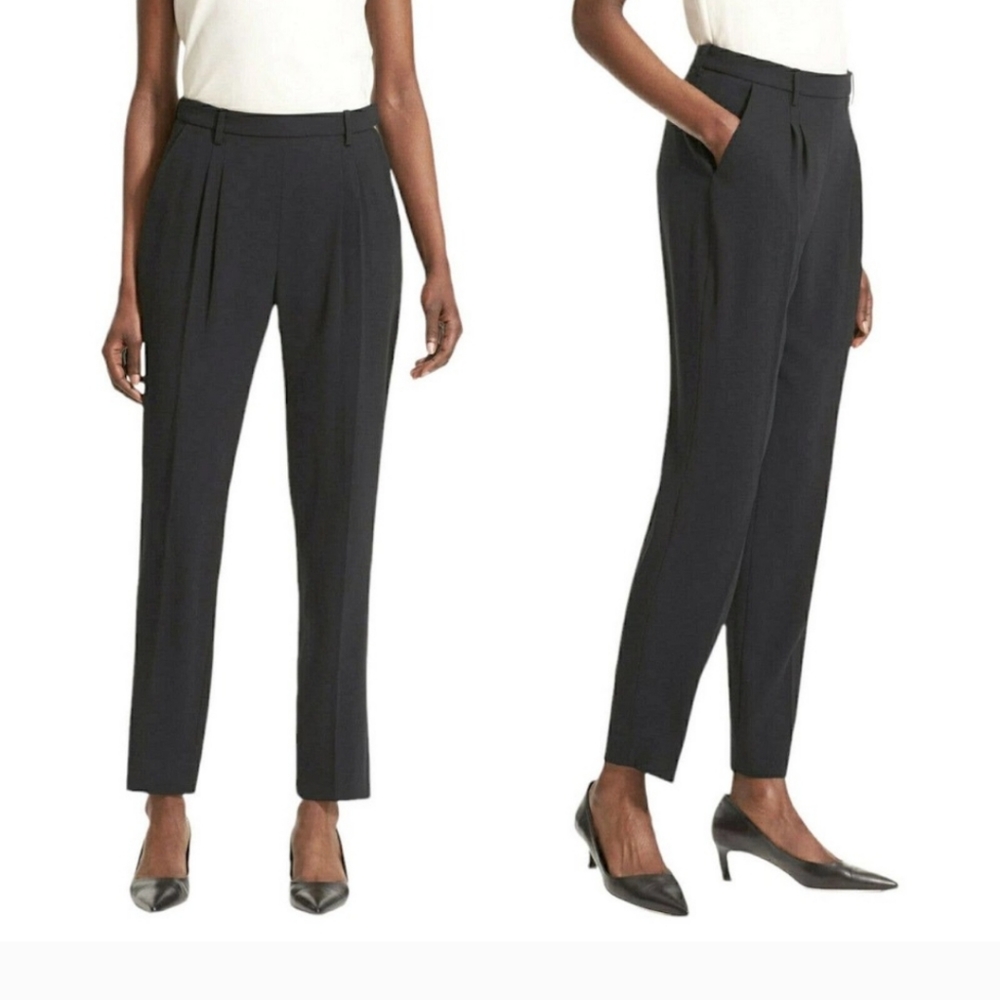 MM. Lafleur Nakamura Front Pleated Tapered Leg Trouser Black...size 8